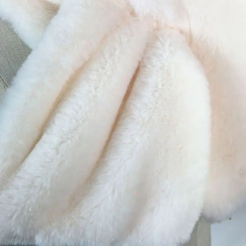 Женский зимний плотный плюшевый шарф из искусственного кроличьего меха, однотонный карамельный цвет, воротник, шаль для шеи, теплые болеро, вязаный шейный платок, Длинная накидка