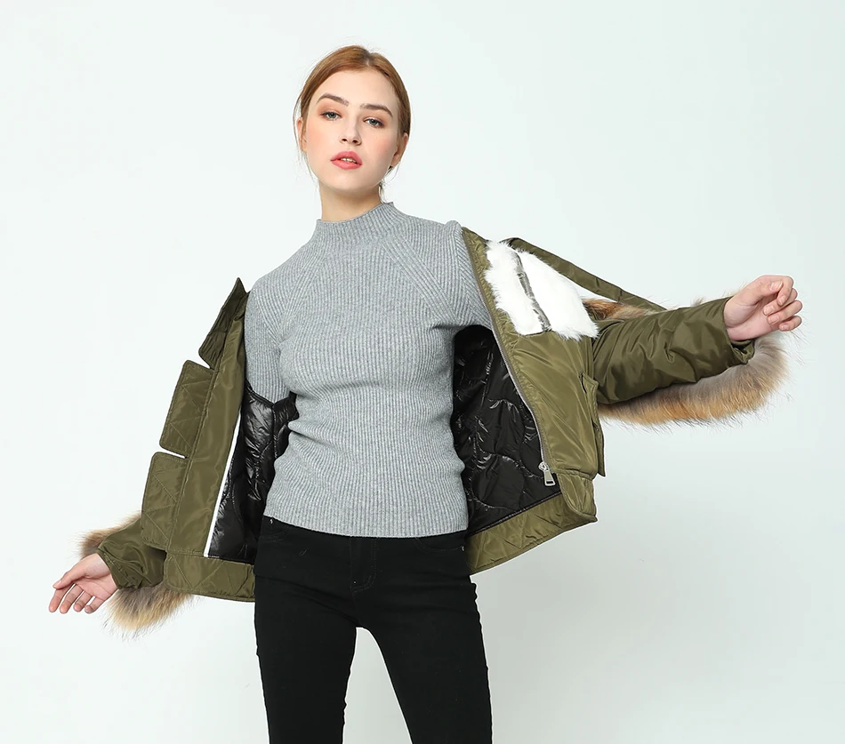 OFTBUY, новинка, парка, куртка-бомбер, зимняя куртка, Женское пальто с натуральным мехом, парка из меха енота и кроличьего меха, с рукавами, с хлопковой подкладкой