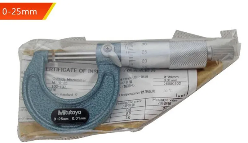 Tanie CNC Mitutoyo narzędzie zewnętrzne mikrometry 0-25 25-50 50-75mm dokładność 0.01mm obróbka metali sklep