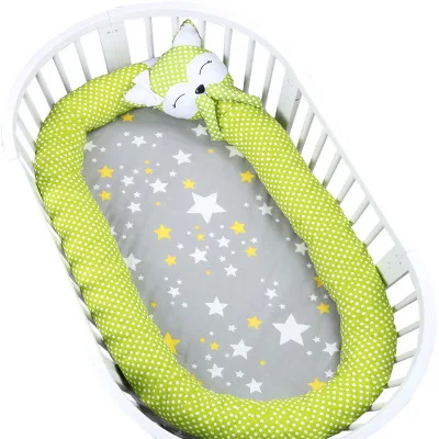 Бампер для детской кровати 330 см, защита для кроватки для новорожденных, постельные принадлежности, декор для детской комнаты, новые хлопковые бамперы для детской кроватки - Цвет: Green