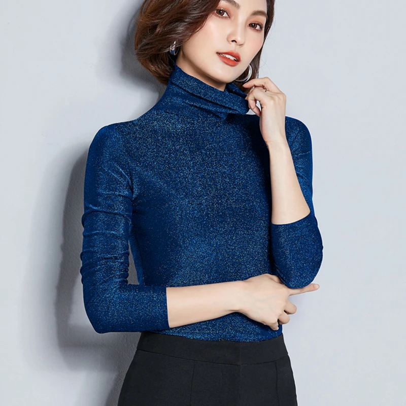 Blusas Mujer De Moda осень 2020 Повседневная Блузка с высоким воротником женские