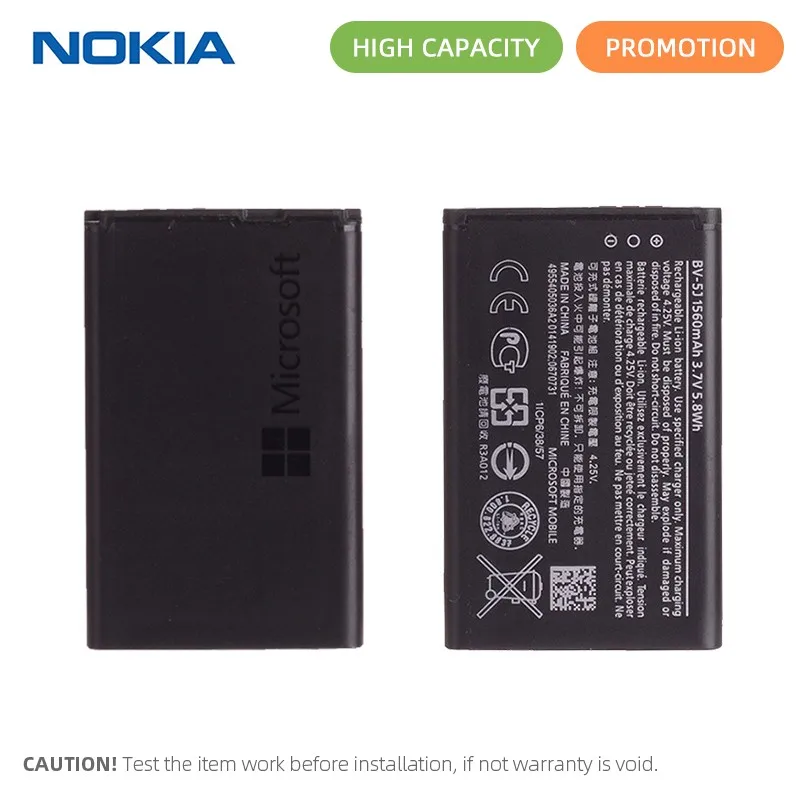 

Original Battery for Nokia Lumia 435 RM-1069 BV-5J 1560mAh Full Capacity