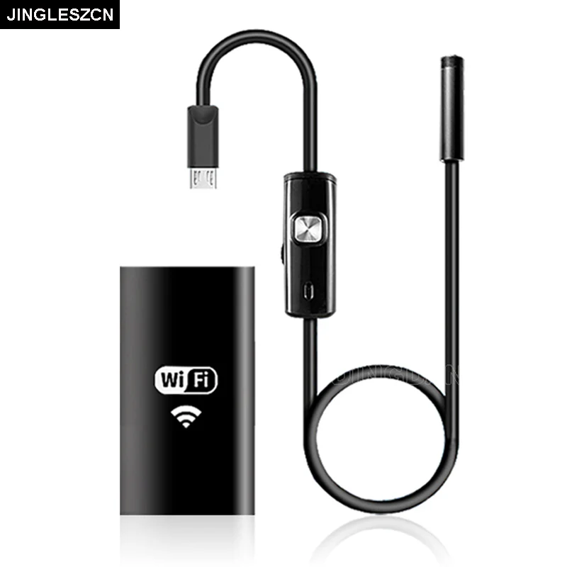 

JINGLESZCN Wifi Endoscope 8mm Dia Camera 1m Waterproof Inspection Borescope Camera Endoskop HD Android IOS PC Computer Hard Tube