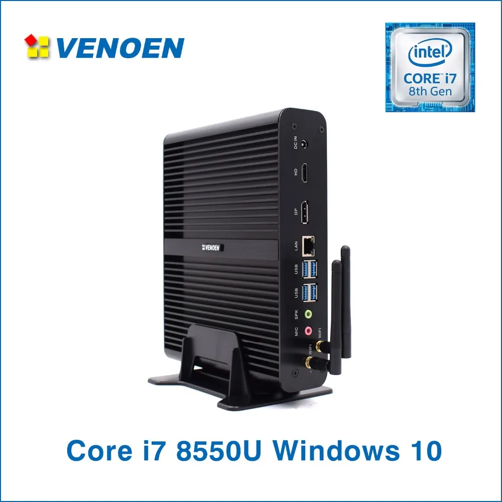 

i7 Mini PC Intel Core i7 8550U Fanless Desktop Quad Core HTPC WIFI HDMI DP DDR4 RAM Linux win10 Pro license Computer