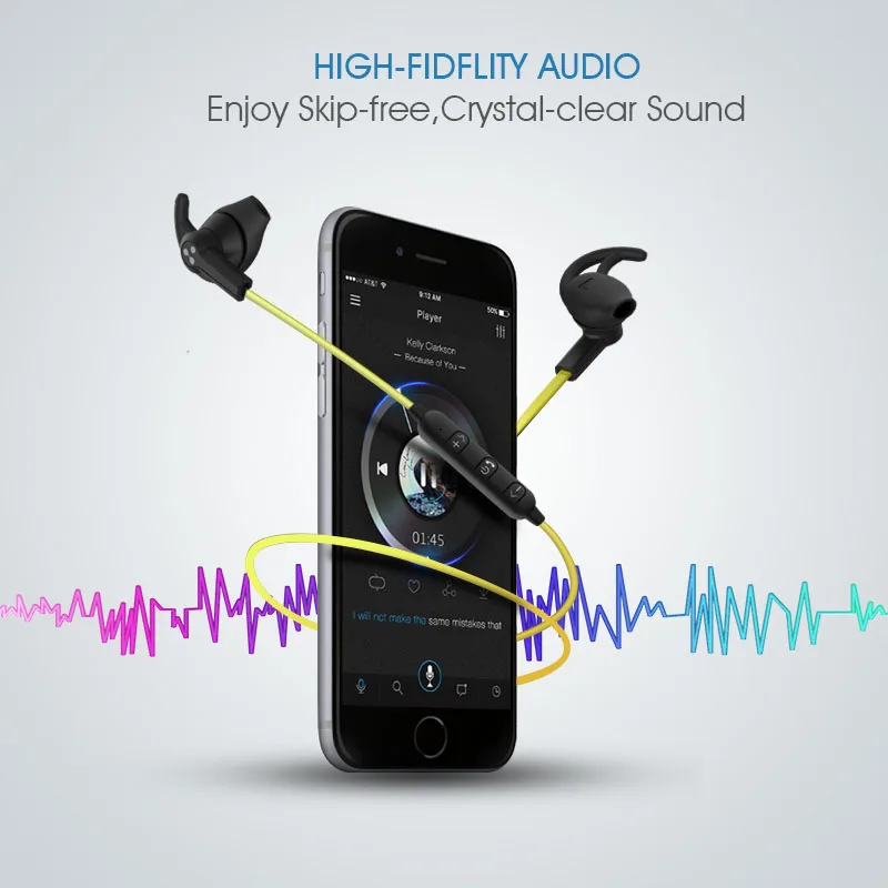 Bluetooth гарнитура Syllable V4.2 Спортивная Беспроводная стереогарнитура Для Huawei Samsung iPhone