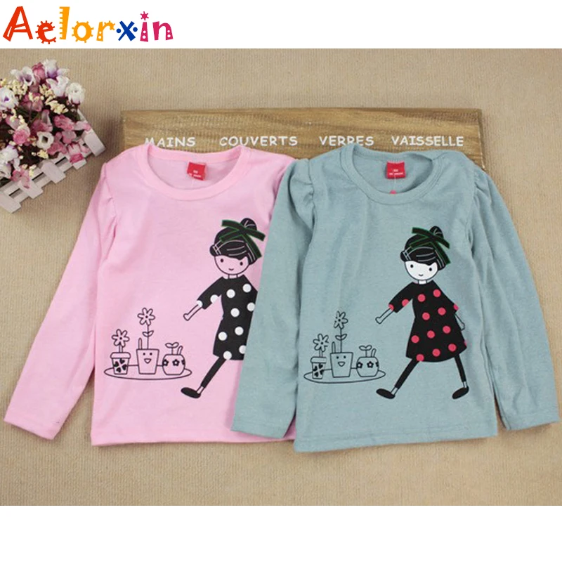 

Kids Toddler Clothes Baby Girls Clothing Cartoon Girl Print Long Sleeve T Shirts Casual Blouse Tops Children's Clothing