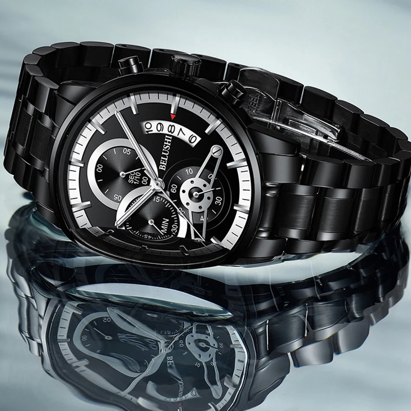 

Full Steel Military Watch Mens Top Brand Watches Fashion Sports Quartz Clock relogio masculino Chronograph Waterproof Wristwatch