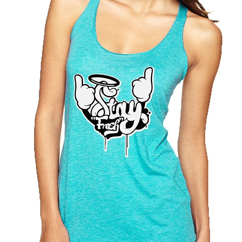 Women's Tank Top Stay Fresh Fingers Up Cool Cute Top (3)