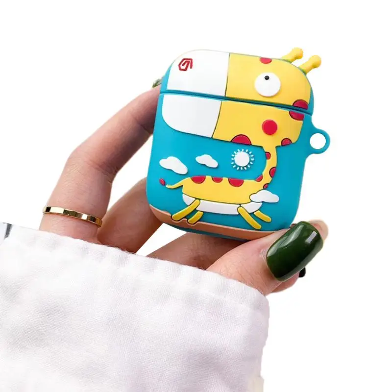 

New Shockproof Cute Cartoon Animal Pattern Soft Silicone Protective Cover Carrying Case Bag for Airpods 1/2 Charging Box