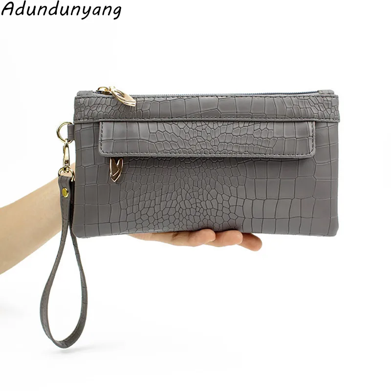 High Capacity Fashion font b Women b font Wallets Long Dull Polish PU Leather Wallet Female