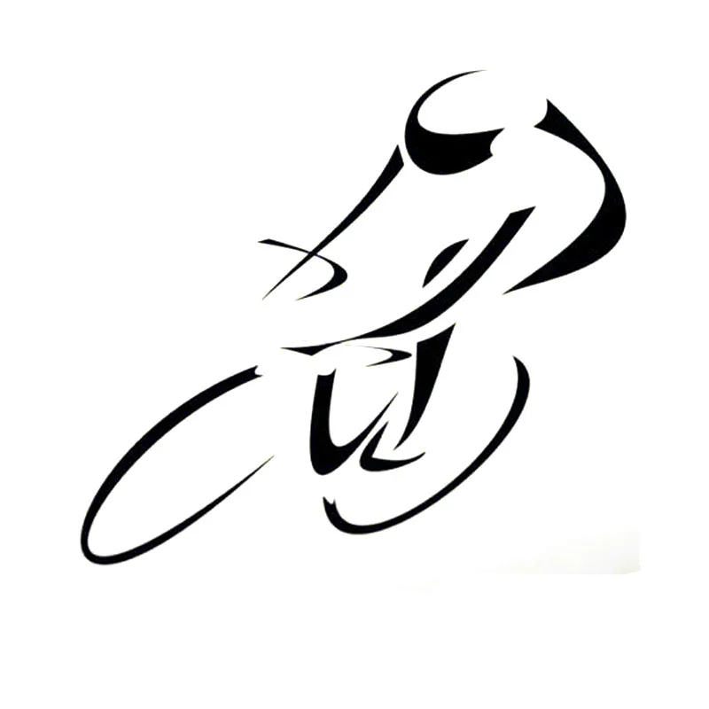 

12.6CM*11.5CM Cyclist Silhouette Black/Silver Car Stickers Fashion Vinyl S9-0105