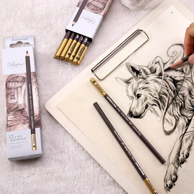 Marco Raffine Стандартный карандаш 12 шт/коробка, серия 7011, профессиональные художественные карандаши тонкая для рисования, офиса и школы