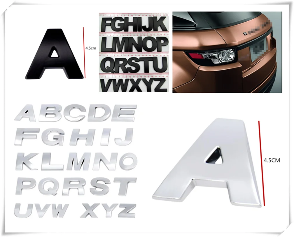 4.5CM large size car metal alphanumeric English decorative stickers for Nissan TEANA QASHQAI BLUEBIRD SUNNY TIIDA PALADIN | Автомобили и