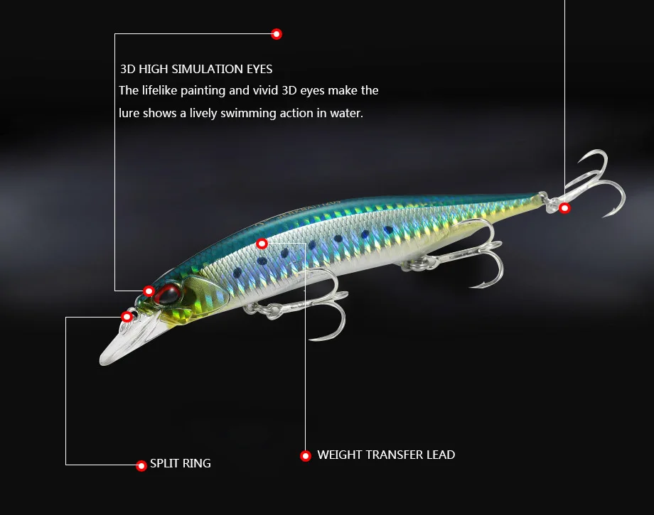Японский тройной крючок гольян 13,5 см/17 г рыболовные приманки 3D глаза тонущие лазерные жесткие Aritificial воблеры Crankbait пластиковые приманки
