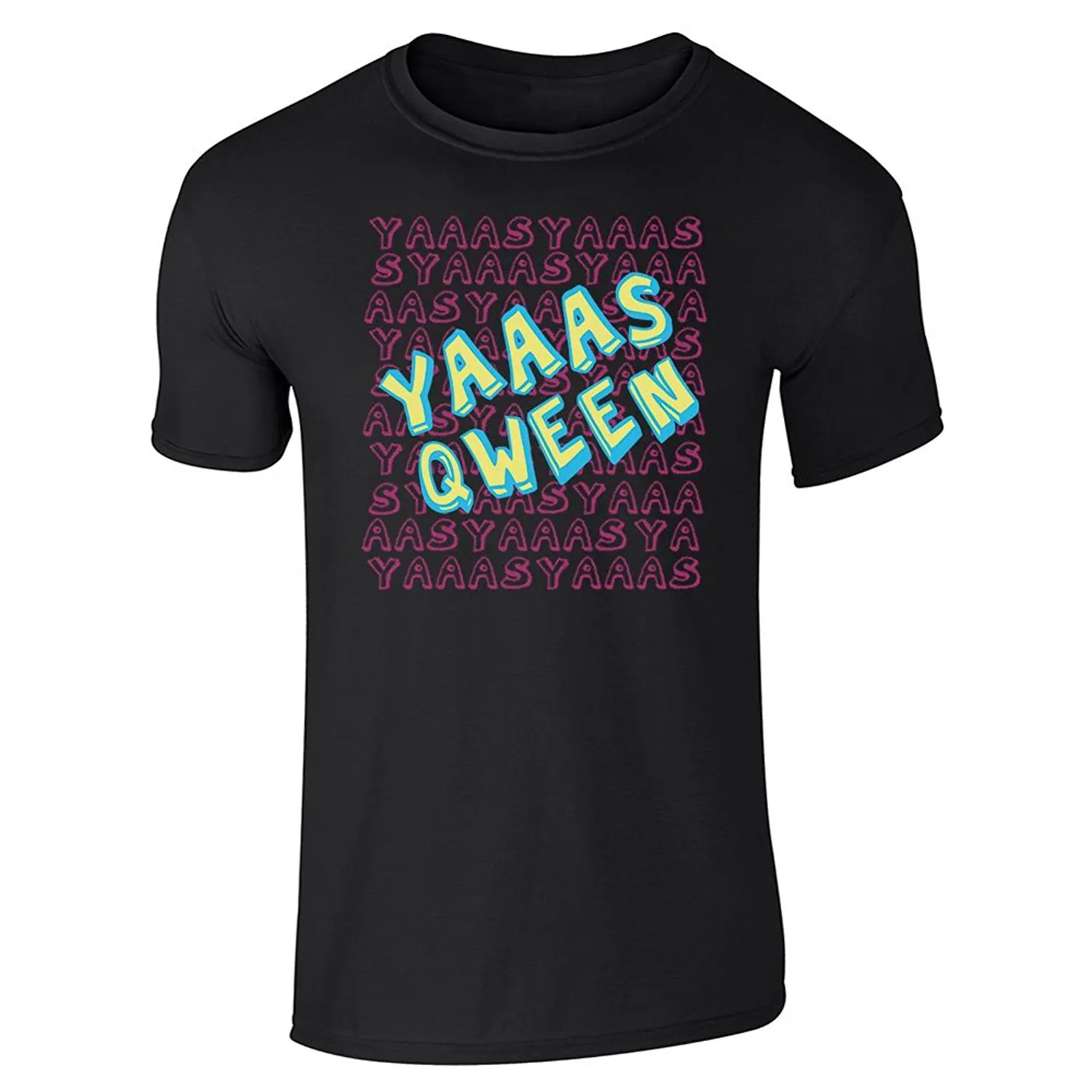 Новинка 2017 года yaaas qween широкий город забавная футболка с короткими рукавами