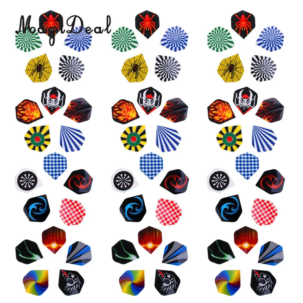 MagiDeal 60 Pieces (3 Sets) Standard Dart Flights Professional Durable PET Plastic Darts Flights