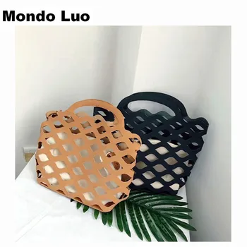 

2017women Handbag Hollow Mini Suede Grid Package Fashion Handbag for Summer or Beach