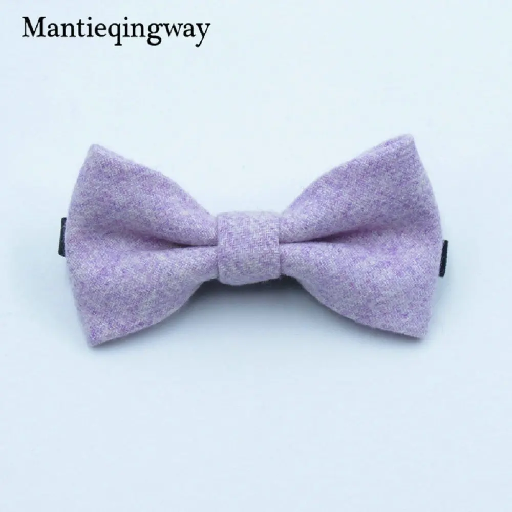 Mantieqingway/детский шерстяной галстук-бабочка для маленьких мальчиков, узкий галстук-бабочка, одноцветные детские галстуки с бантом, детские галстуки - Цвет: purple blue