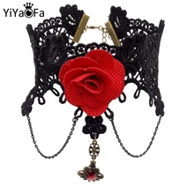 YiYaoFa, винтажное Кружевное колье, готическое ювелирное изделие, ложный воротник, массивное ожерелье для женщин, вечерние ювелирные изделия, аксессуары GN-21