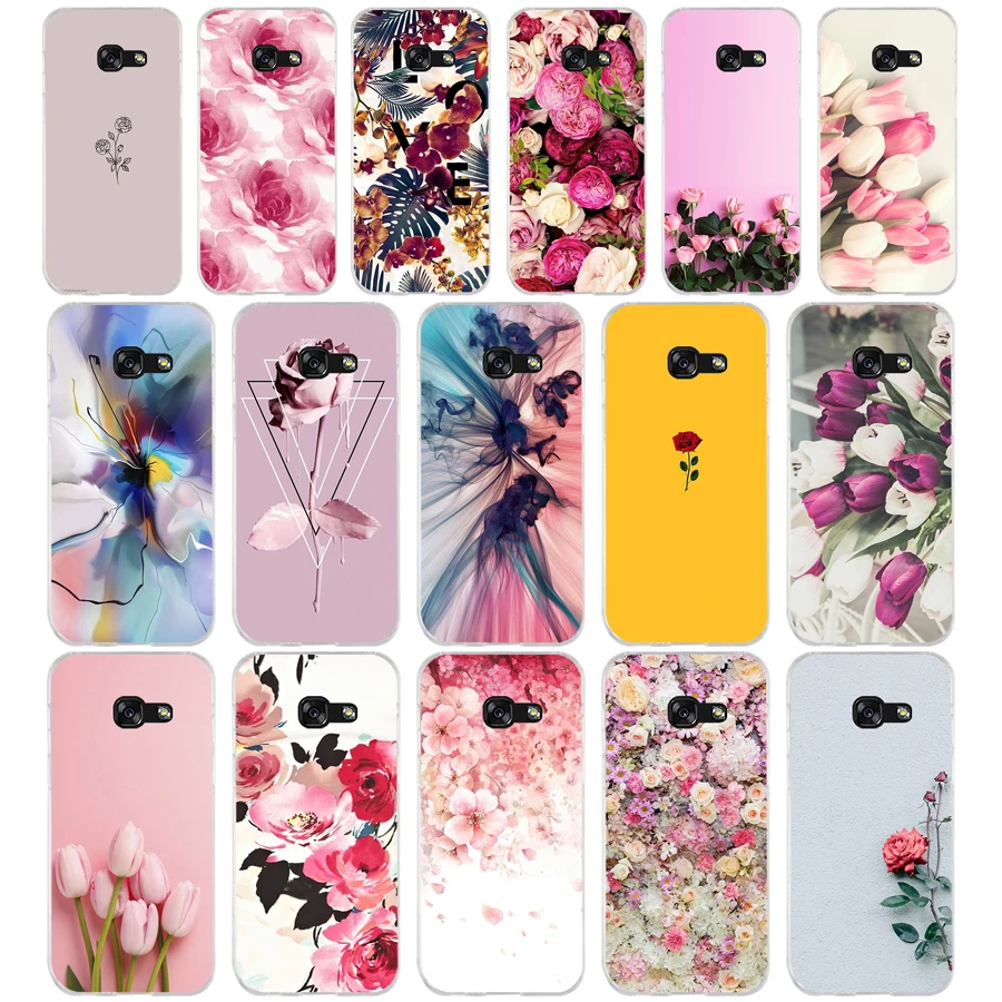 

168 ZX Sexy Floral Pattern TPU Soft Silicone Case For Samsung Galaxy A3 A5 2016 2017 A6 A8 A7 2018 Phone Cover Capa Capinha