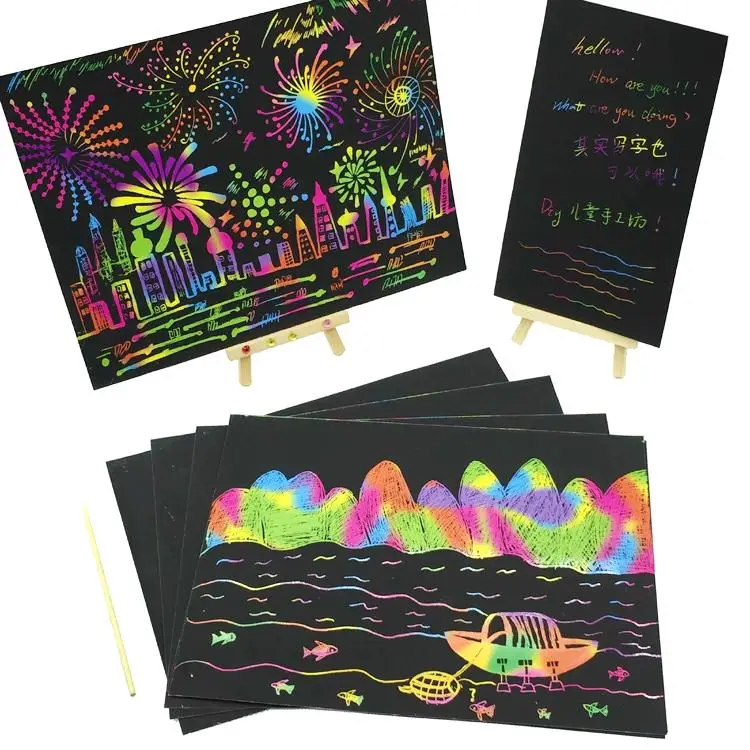 Desenho de Papel de Tamanho Imagem para Fornecedores Escola do Jardim de Infância cm do Bebê dos Miúdos Crianças Brinquedos Pintura Raspagem a4 - 28*21 Desenho 50 Pcs 7 Brinquedos p/ desenhar
