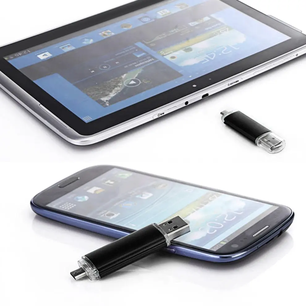 

5pcs Compact Size Universal OTG Mobile Phone Black 16G USB Flash Drive Aluminum Alloy Smart Phone OTG USB Pen drives U Disk