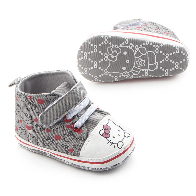 Baby Boots for Girls Pink Hello Kitty Princess Shoes Newborn Soft Soled Infant Booties Toddler Brand Buty New Born Fashion Gifts