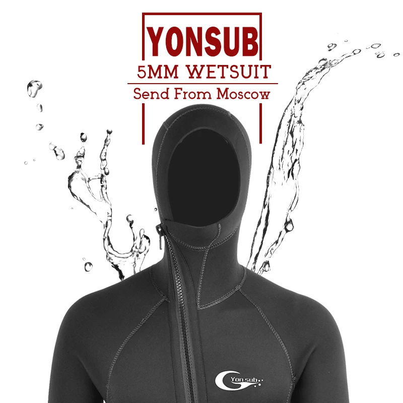 Scuba Front Zipper 5MM Neoprene Men Swimwear Diving Wetsuit With Hood