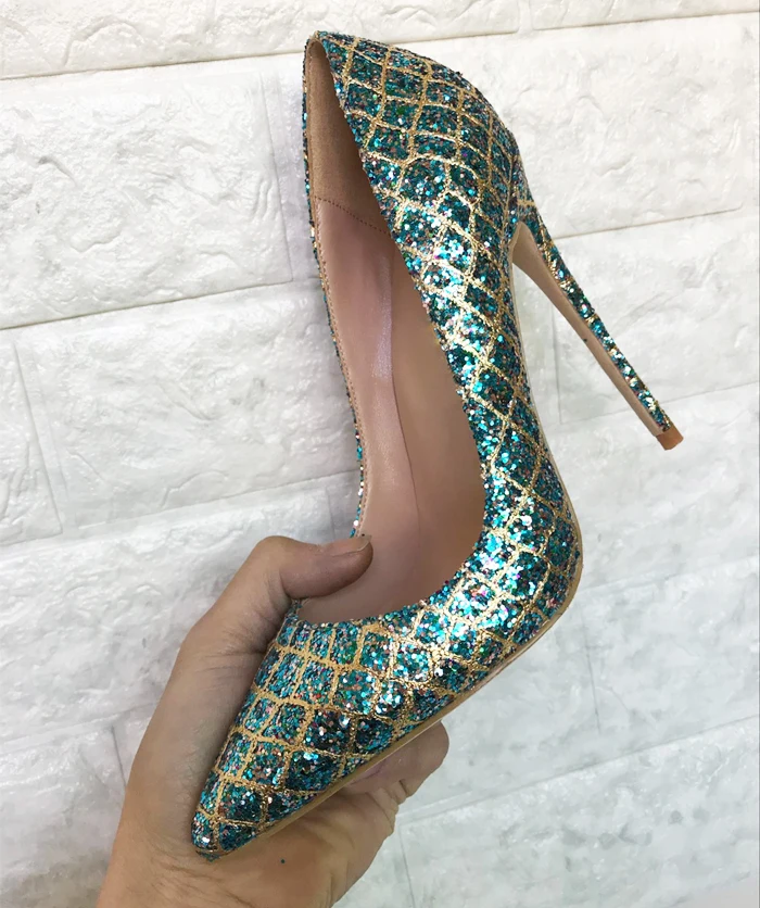 Cuir Bout Paillettes De Profonde New Mariage Peu 10cm Mélangée Hauts Talons 12cm 12cm Mode Chaussures Lattice 10cm Femmes Lady En Couleur Tige Stilettos 8cm Pompes Pointu 8cm pzIwH5q