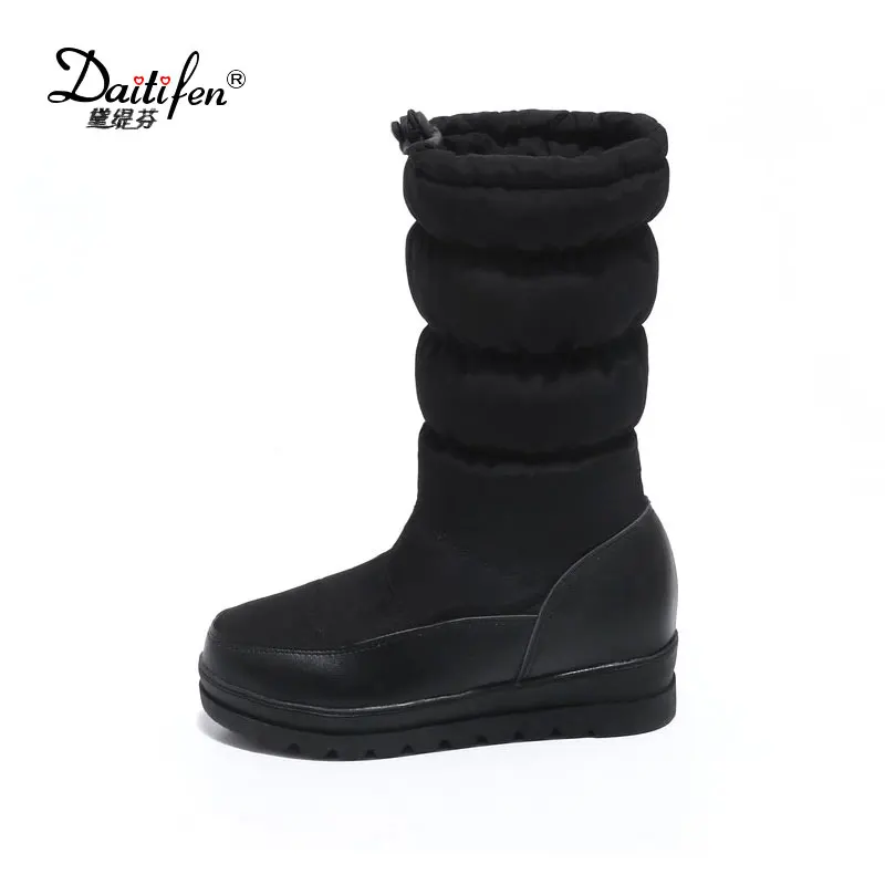

Daidifen Fashion Height Increasing Women Boots Winter Thick bottom mid-calf Boots Waterproof Down warm Snow Boots Ladies shoes