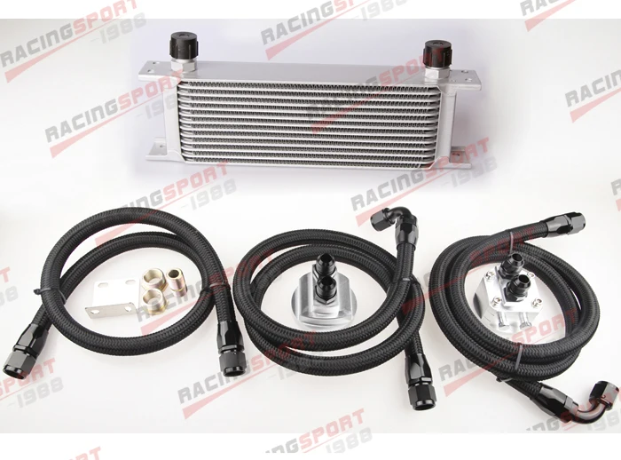 Universal 19 Row 10AN AN-10 AN 10 Engine Transmission Oil Cooler Blue