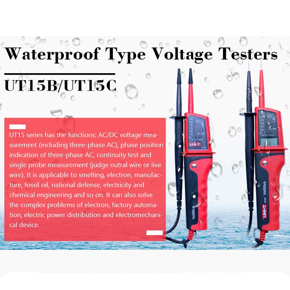 UNIT T UT15B UT15C водостойкие детекторы напряжения измерители ручка Beeper AC/DC V