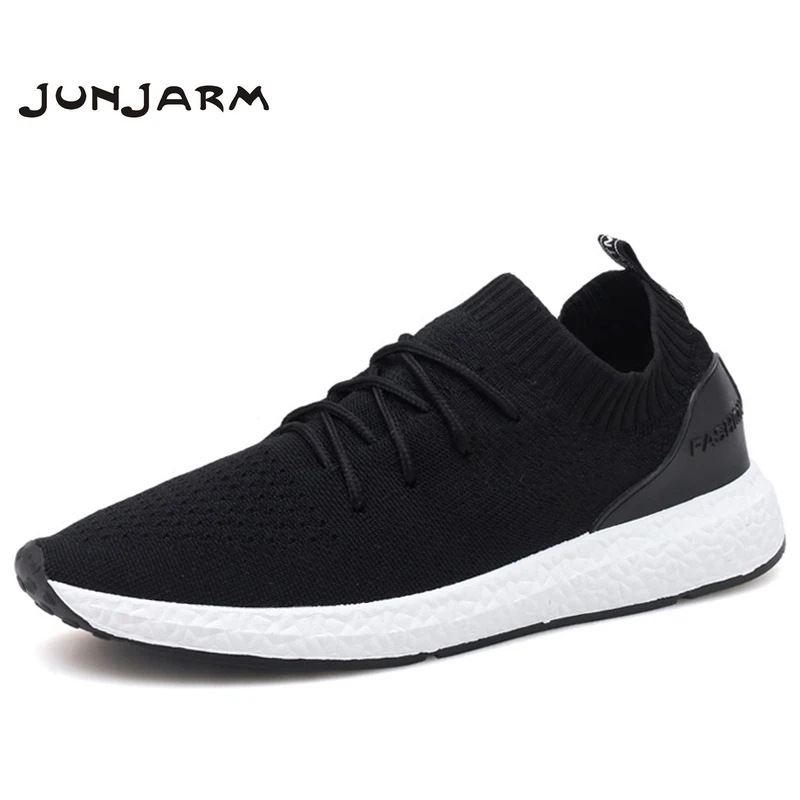 Online JUNJARM Atmungsaktiv Männer Turnschuhe Männer Casual Schuhe Erwachsene Schwarz Hohe Qualität Komfortable Nicht slip Weiche Mesh Männer Schuhe 38 46