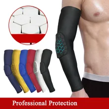 Breathable Sports Honeycomb Elbow Protectors Crashproof Basketball Elbow Pads Brace Support Guards Pads Arm Sleeve Warmers