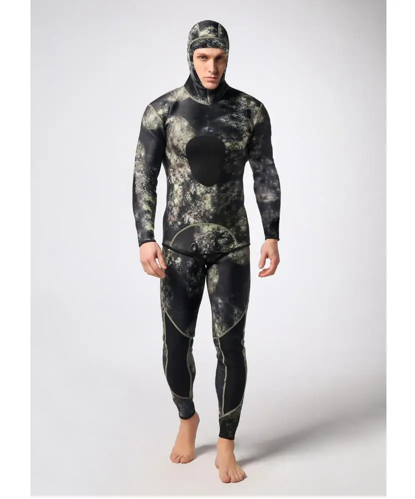 

Mounchain Spearfishing Wetsuits Two-Pieces Premium Neoprene Diving Snorkeling Swimming Fishing Camouflage Full Wetsuit Size XXL