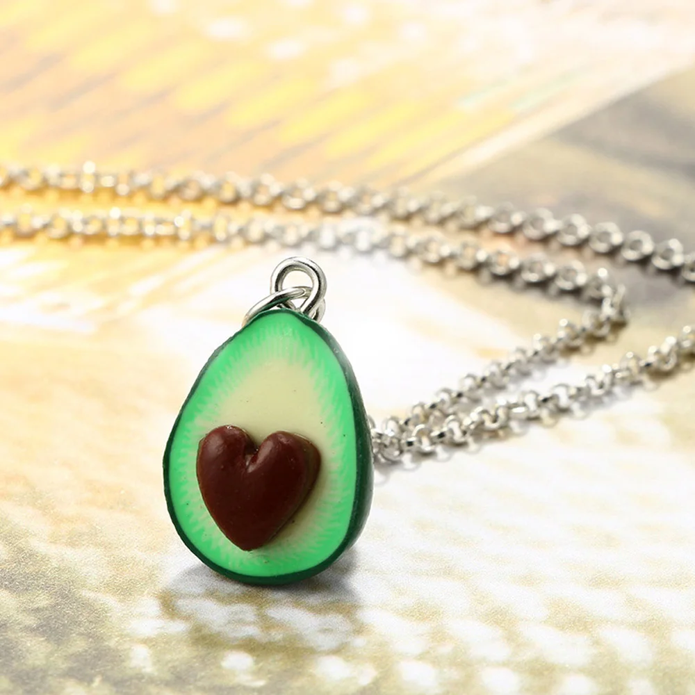 Прекрасный авокадо с ядерным 3D глина сплава ожерелье кулон пара украшения Шарм Дружба DIY ювелирные изделия подарок Горячая Распродажа