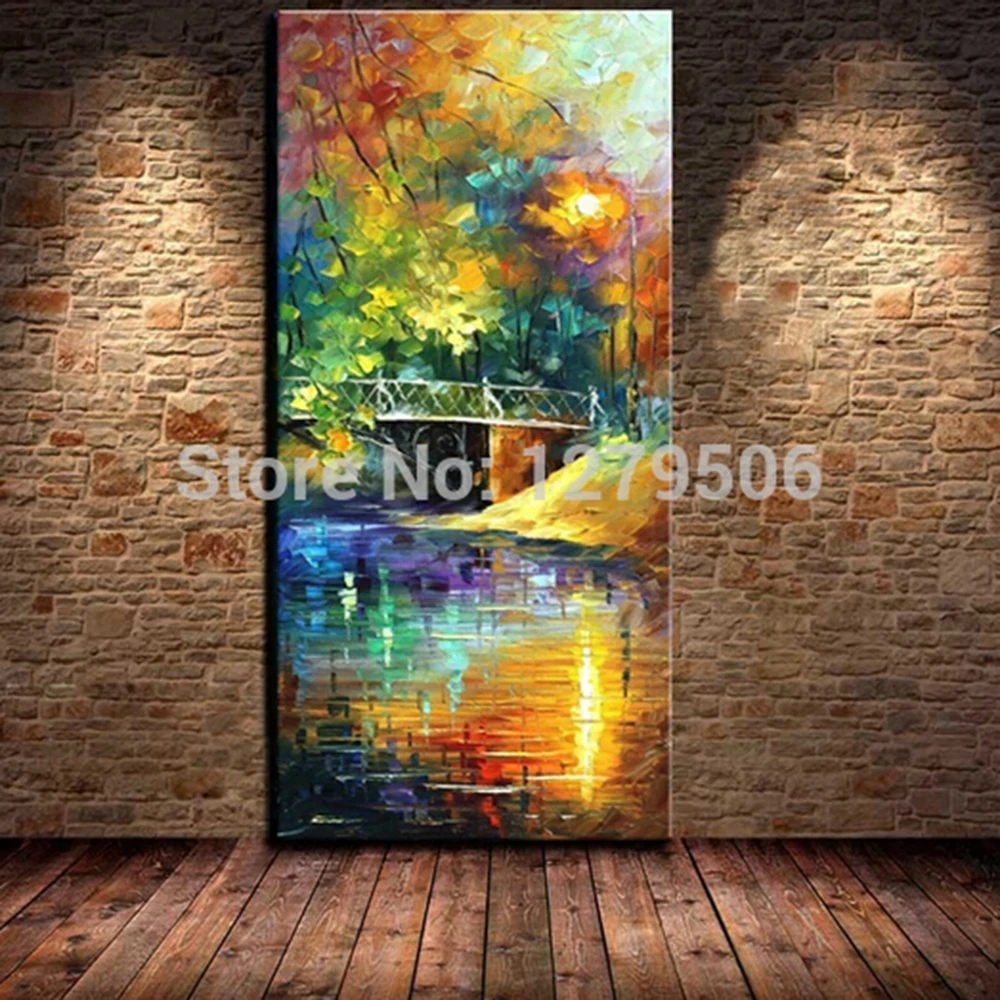 

hot sell Hand Painted Abstract Canvas Oil Painting Modern Palette Knife Landscape painting Wall Pictures For Living Room bedroom