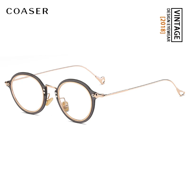 COASER, модные ретро очки для мужчин и женщин, винтажные металлические оптические прозрачные очки, оправа, очки для чтения, очки для близорукости