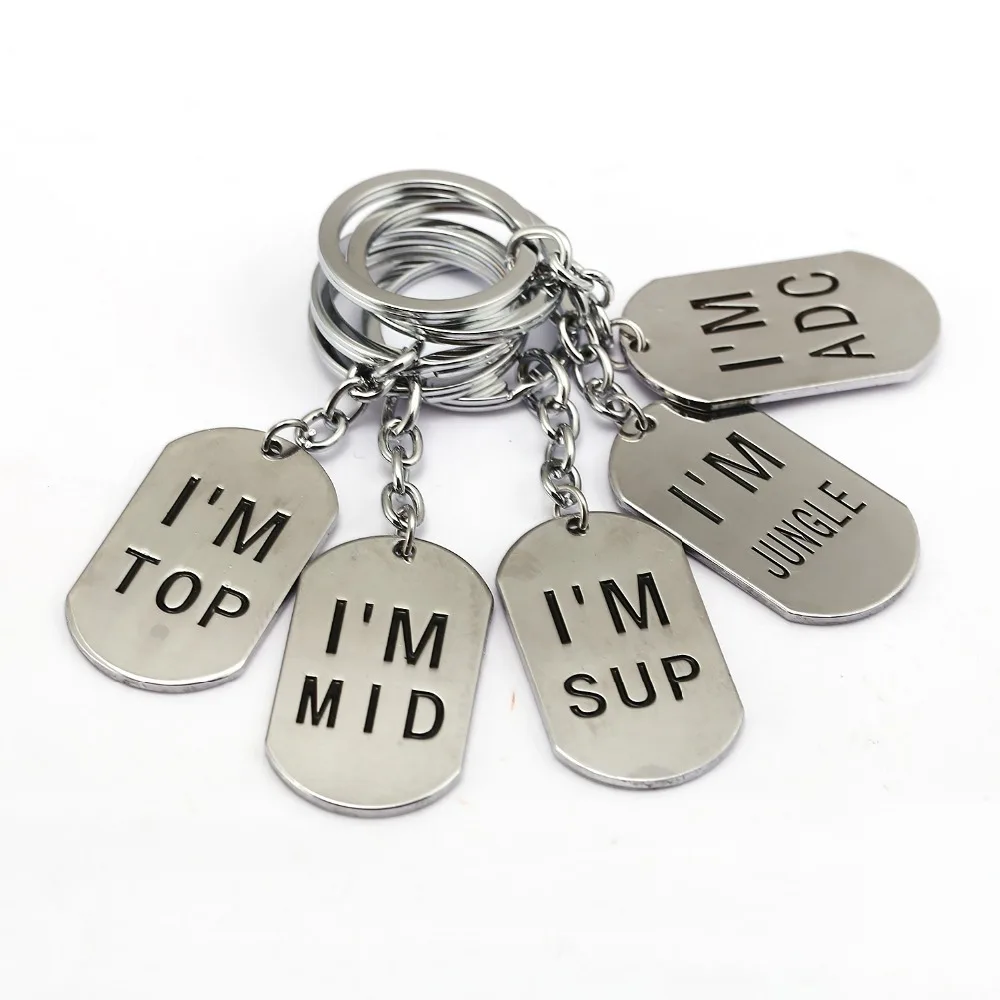 

Hot Game League LOL Keychain Metal Alloy Key Ring Game Dog Tag Legends Key Chain Men Jewelry Gifts