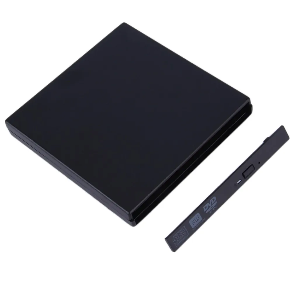 Новый портативный USB 2,0 DVD CD DVD-Rom IDE Внешний корпус тонкий для ноутбука ноутбук черный внешний жесткий диск корпус