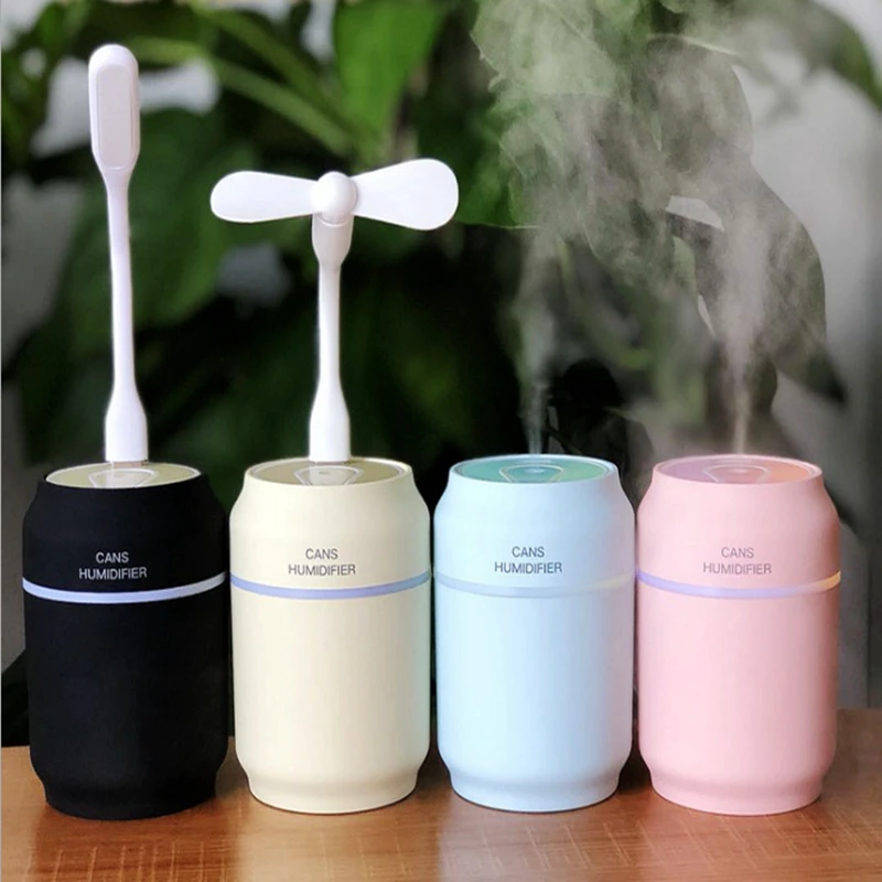 

2019 New USB Air Humidifier 3 in 1 200ml Can Shape With 7 color LED Aroma Lamp Essential Oil Diffuser Mist Maker Fogger