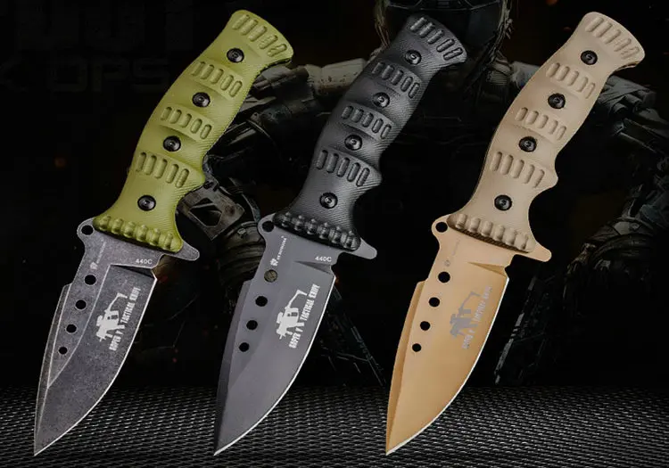 

HX OUTDOORS 440c Fixed Blade Knives Survival Hunting Knives Pocket Camping Outdoor Tool EDC Gift With Kydex Sheath Dropshipping