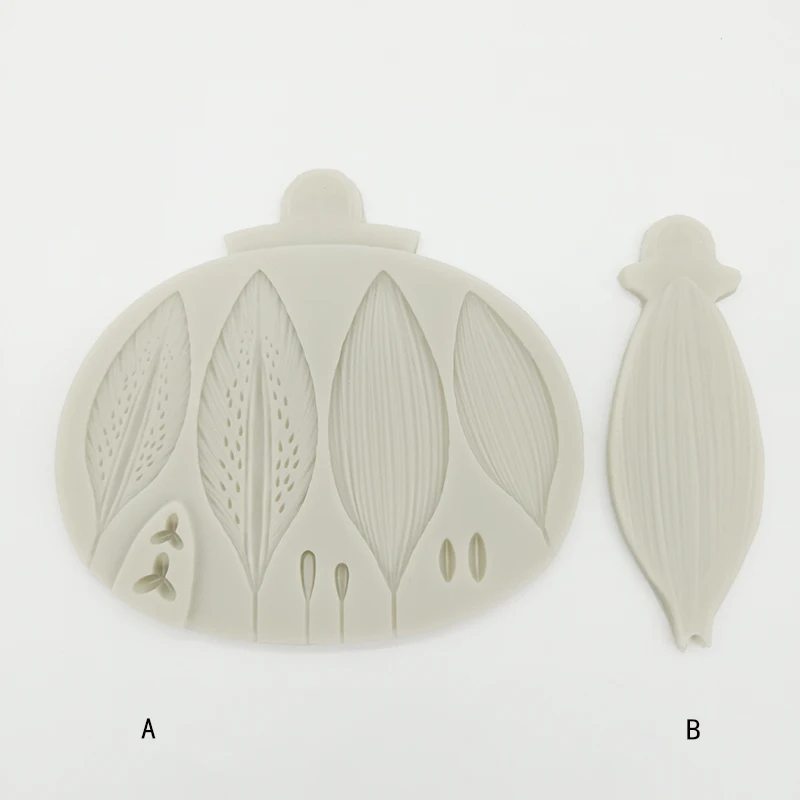 Minsunbak цветок лилии силиконовые формы DIY цветок и лист помадка инструмент свадьба день рождения для края торта украшения Sugarcraft
