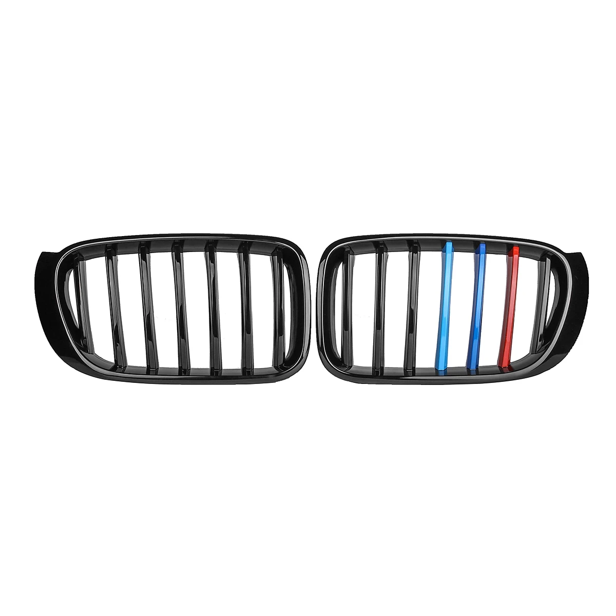 Для BMW F25 F26 X3 X4 бампер матовый блесек для губ черный M Цвет 2 линии планка почек гриль передний бампер гоночный гриль - Цвет: Gloss Black 1 Slat M