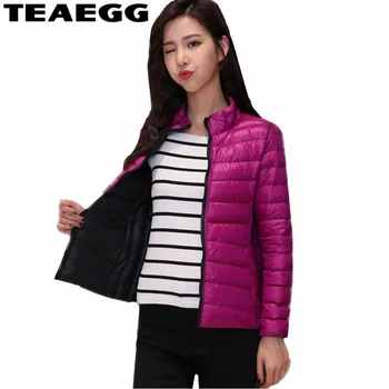 

TEAEGG Both Side Wear Ultra Light Women's Down Jackets Winter 2020 White Duck Down Coats Women Parkas Plumas Invierno MujerAL186