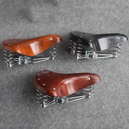 Comfortable Bike Seats PU Leather Cycling Saddle Brown Bicycle Seat Vintage Seat Cushion Road Bike Sport Saddle Classical Bike Seat for Universal Bikes TTAototech Retro Bicycle Saddle