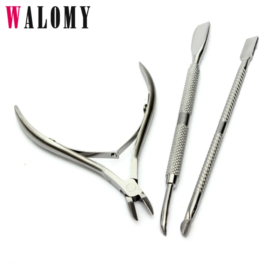 Buy 3Pcs Nail Cuticle Pusher Spoon Cuticle Nipper Set