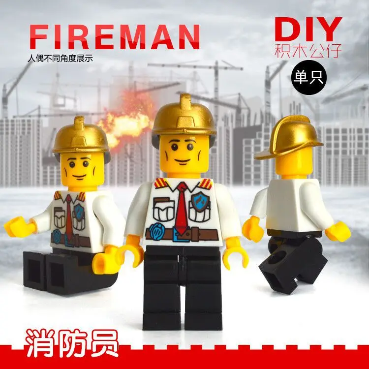 

Single Sale The Fireman SUPER HEROES STAR WAR DIY Action Figures minifig DIY Assemble Building Blocks Kids Xmas Toys Gift