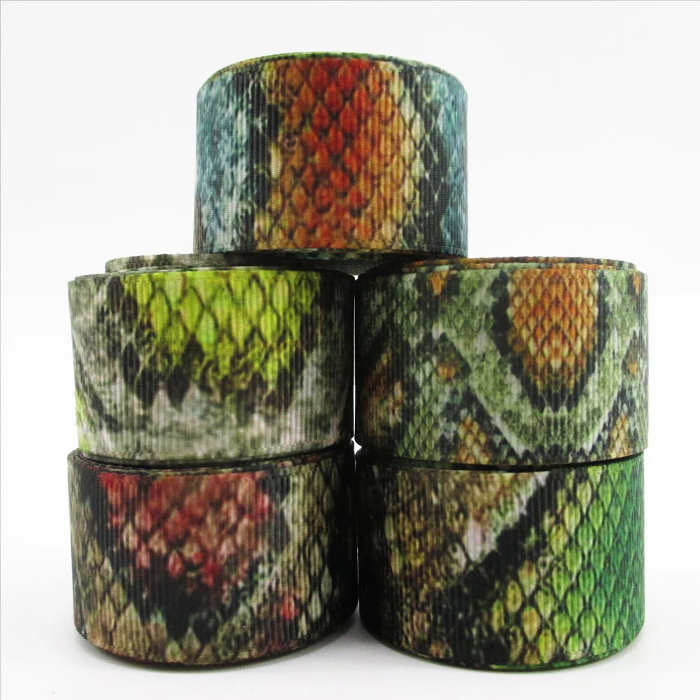 

1"(25mm) Python pattern high quality printed polyester ribbon 5 yards,DIY handmade materials,wedding gift wrap,5Y48725
