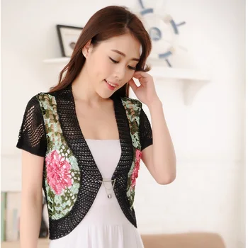 

Summer Joker Crochet Lace Floral Hollow Out Knitted Wrap Cardigan for Women 2colors